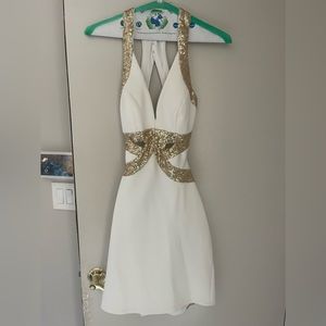 Faviana white dress.
